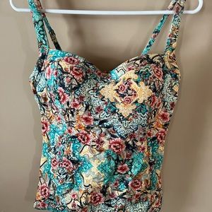 JETS Australia Jessika Allen Tankini floral swim top size 10